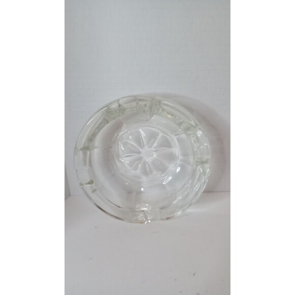 Other - Vintage glass ashtray large 8.5 inches cut glass cigarette cigar ashtray